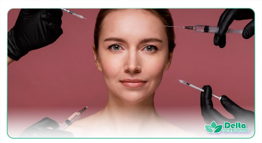 تصویری از زنی در حال تزریق بوتاکس